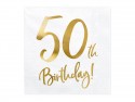 20 Serviettes de table 50e anniversaire - blanc