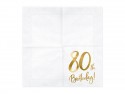 20 Serviettes de table 80e anniversaire - blanc