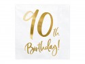20 Serviettes de table 90e anniversaire - blanc