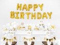 20 serviettes "happy birthday" dorées - 16,50 cm