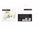 20 serviettes "happy birthday" dorées - 16,50 cm