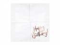 20 Serviettes de table Happy Birthday - blanches