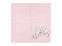 20 serviettes roses et irisé "happy birthday" - 16,50 cm