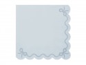 12 Serviettes ruban nœuds - bleu brumeux