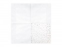 20 serviettes blanches pois rose gold