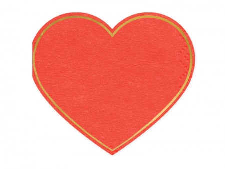 20 Serviettes Coeur - rouge
