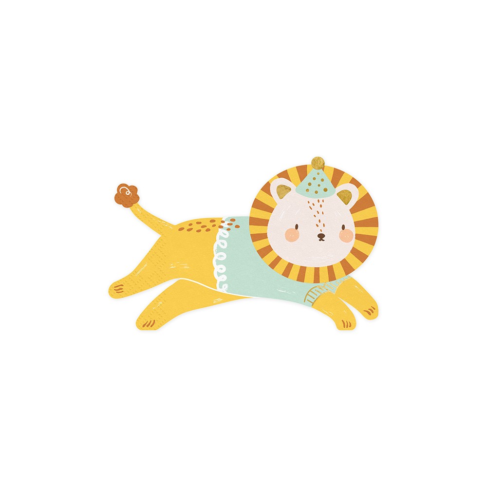 20 Serviettes de table Lion - mix - 16x10 cm