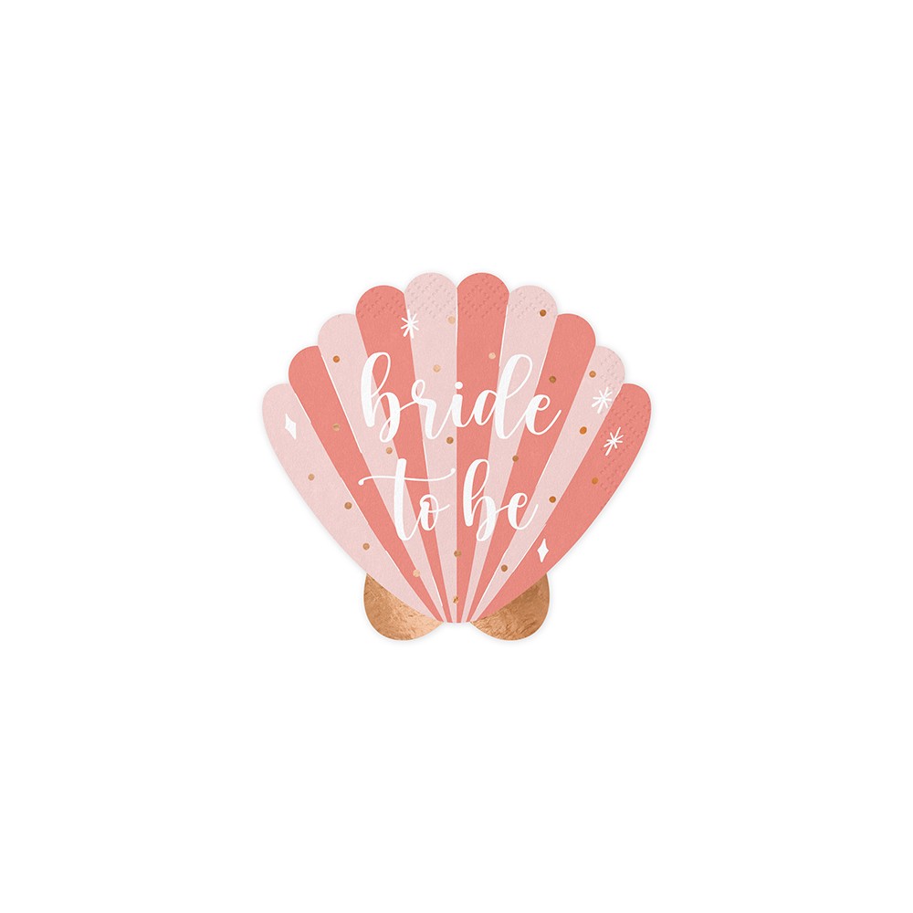 20 Serviettes de table Coquille Bride to be - rose
