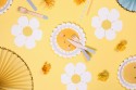 12 serviettes blanches et jaunes "marguerite"