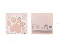 12 serviettes roses "pattes"