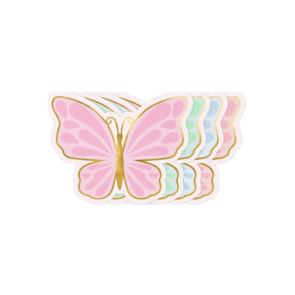12 Serviettes Papillon