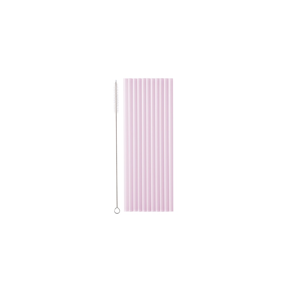 12 Pailles en plastique - violet
