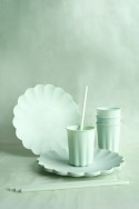 12 Pailles en plastique - sauge