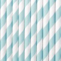 10 Pailles en papier - bleu clair