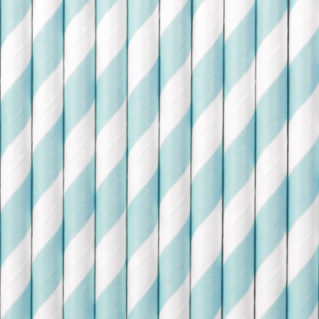 10 Pailles en papier - bleu...