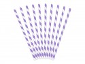 10 pailles rayures mauves