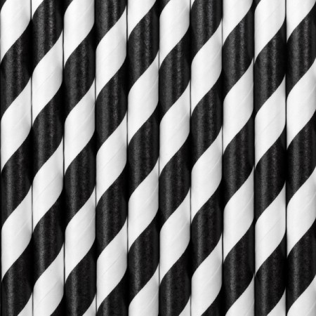 250 Pailles en papier - noires