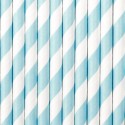 10 pailles rayures bleues ciel