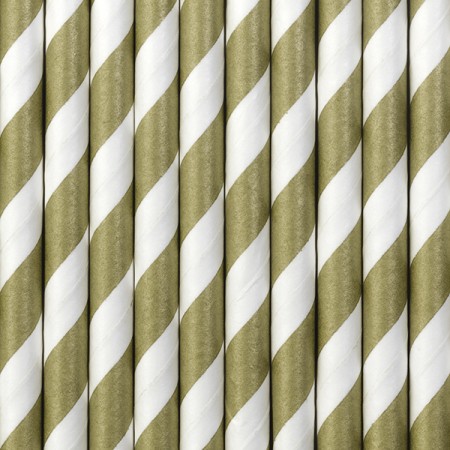 10 Pailles en papier - or