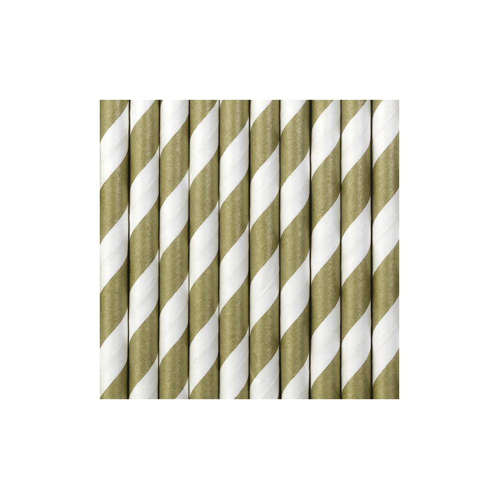 10 Pailles en papier - or