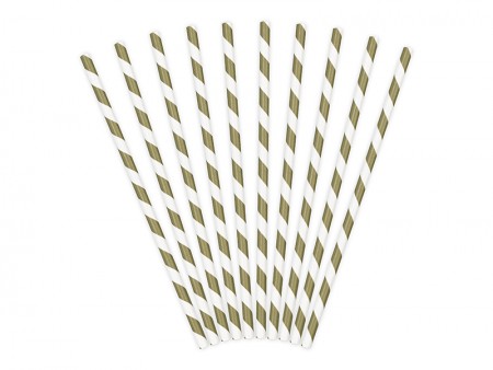 10 Pailles en papier - or