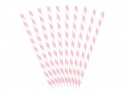 10 pailles rayures roses
