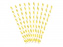 10 pailles rayures jaunes