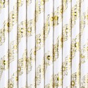 10 Pailles en papier - or