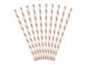 10 pailles rayures rose gold