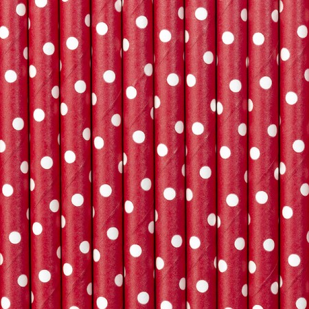 10 Pailles en papier - rouge