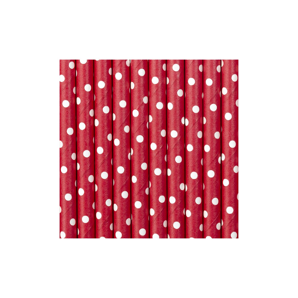 10 Pailles en papier - rouge