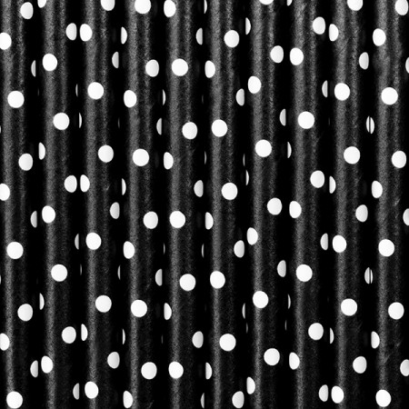10 Pailles en papier - noir