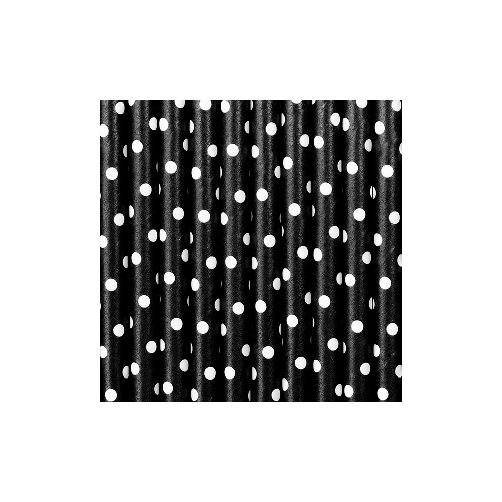 10 Pailles en papier - noir