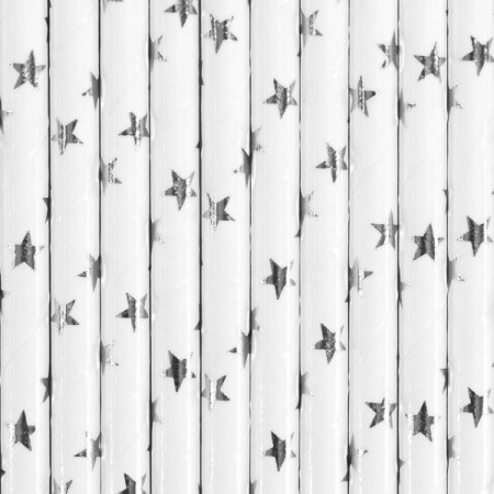 10 Pailles en papier - argent
