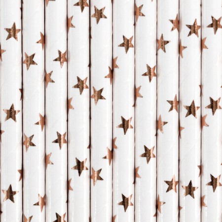10 Pailles en papier - rose...