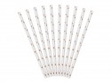 10 Pailles en papier - rose clair or