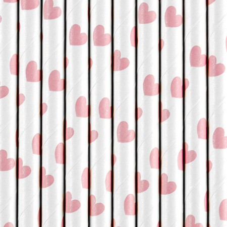 10 Pailles en papier - rose...