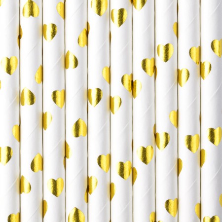 10 Pailles en papier - or