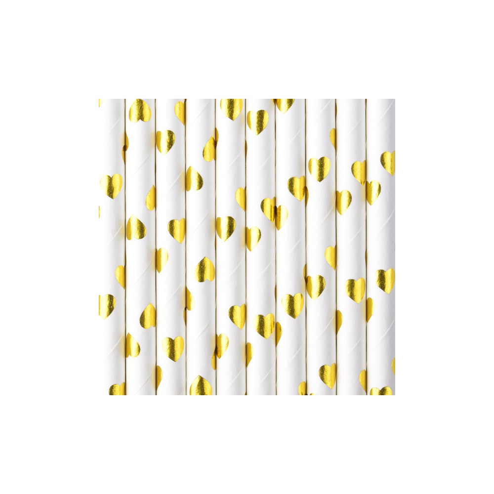 10 Pailles en papier - or
