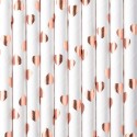 10 Pailles en papier - or rose clair