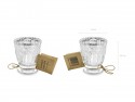 4 Bougeoir - en verre argent - 8cm