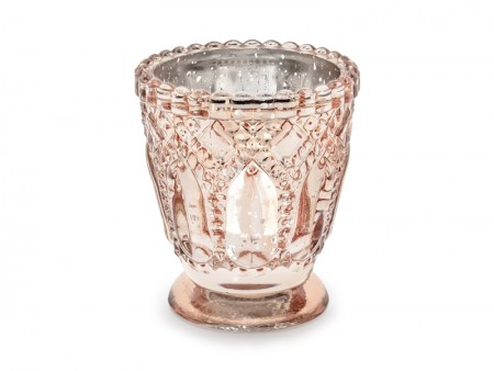 4 Bougeoir - or rose - 8cm