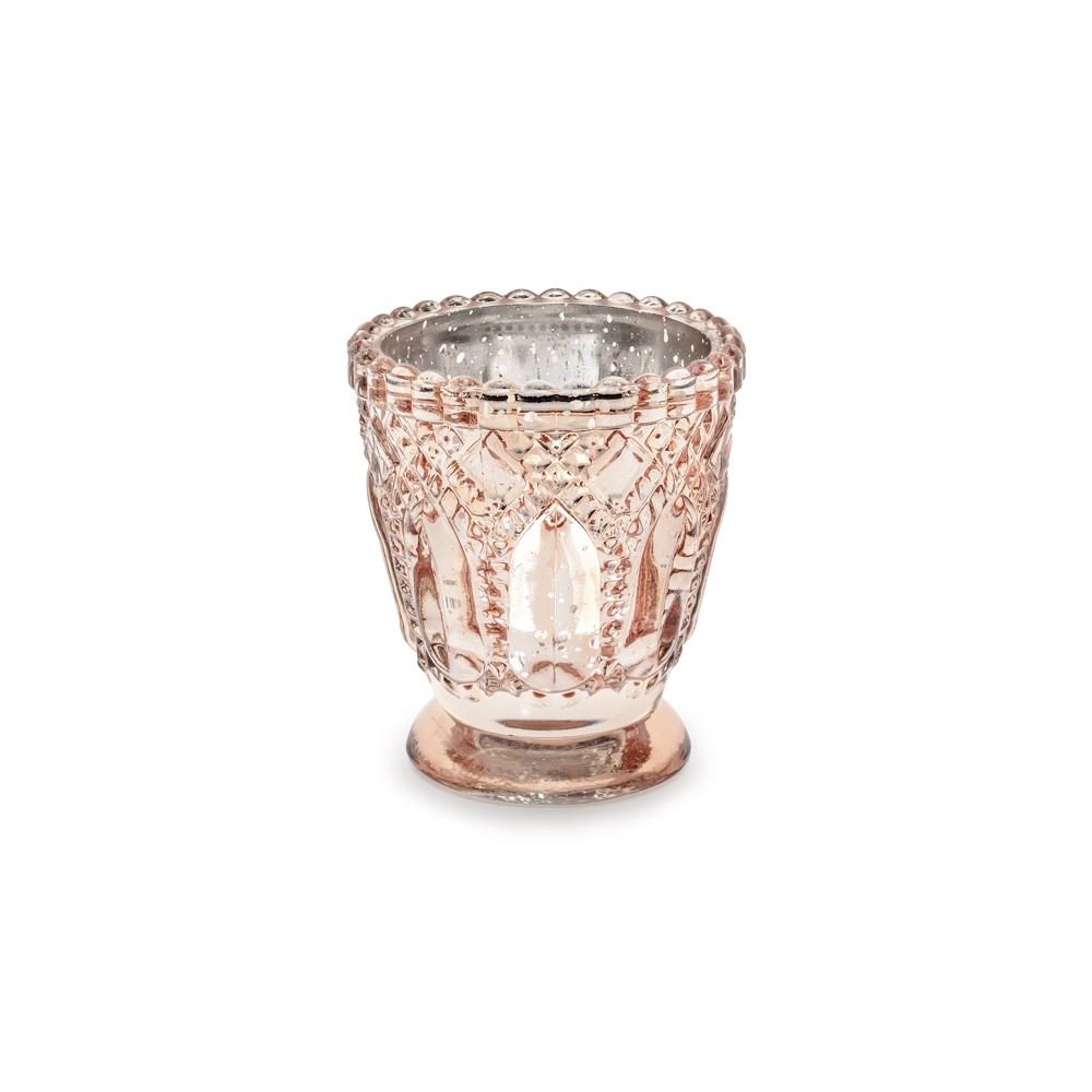 4 Bougeoir - or rose - 8cm