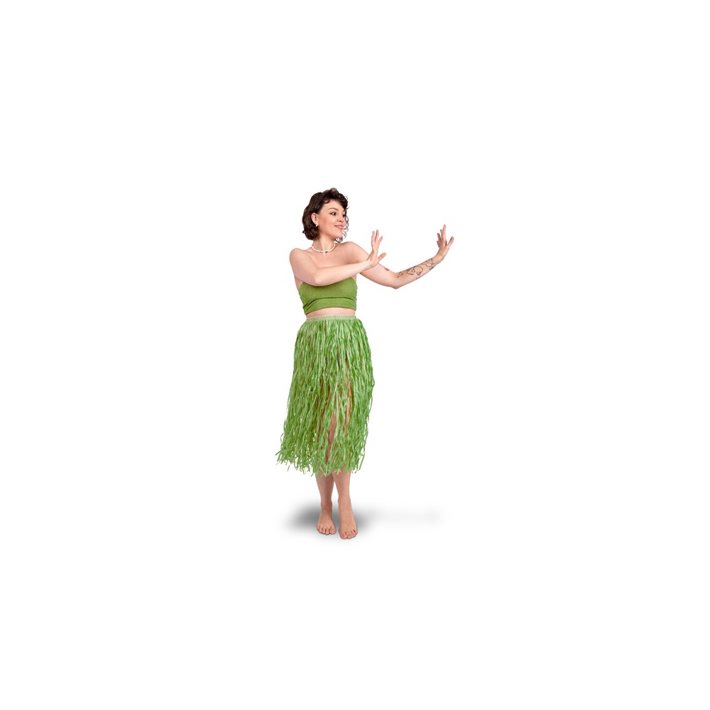 Jupe en raffia - taille adulte - verte