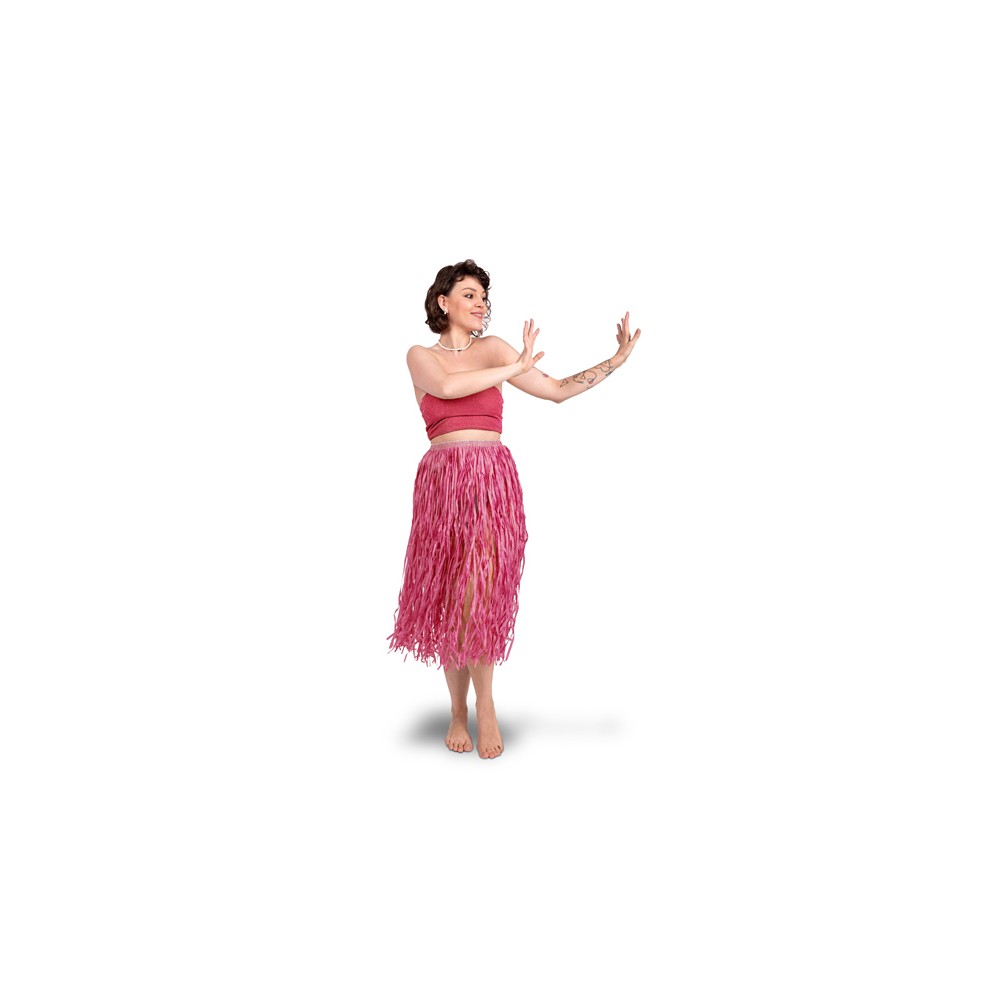 Jupe en raffia - taille adulte - rose