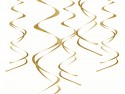 5 Décorations à suspendre Tourbillons or