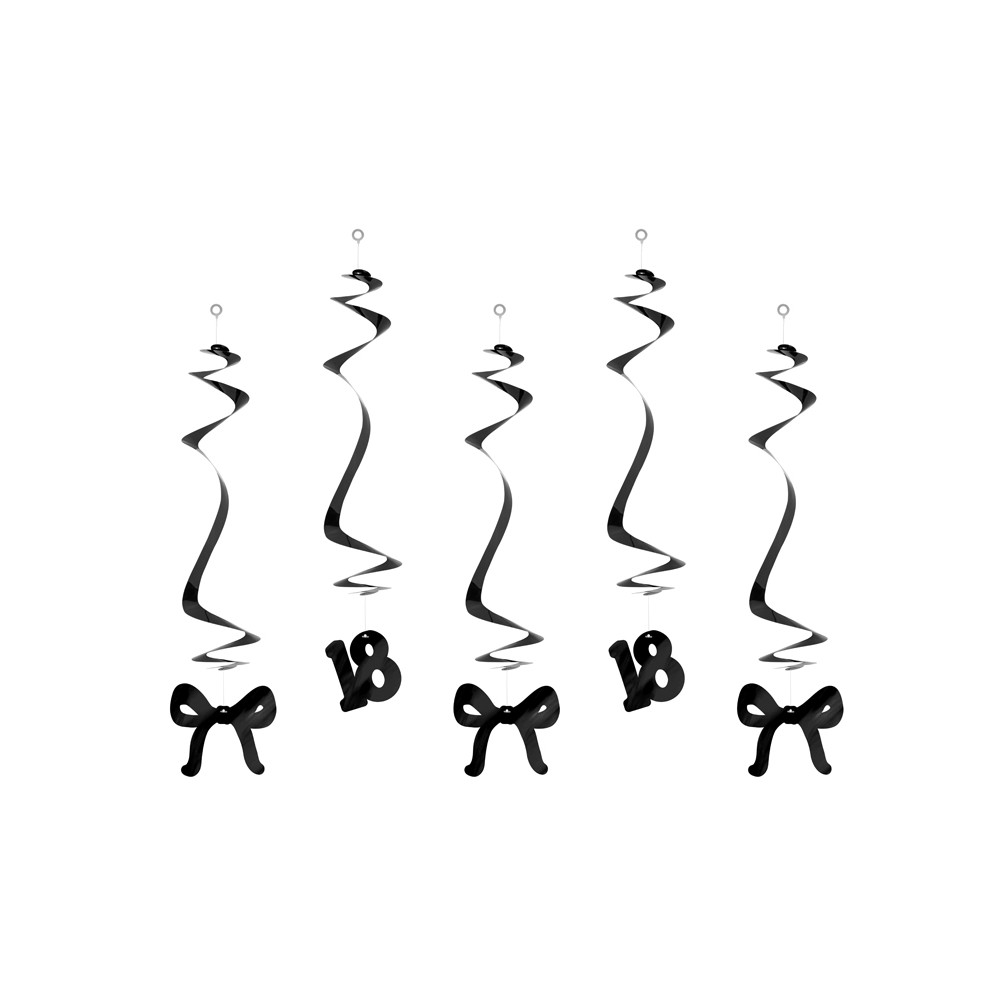 5 Spirales pour le 18e anniversaire avec des nœuds - noir -