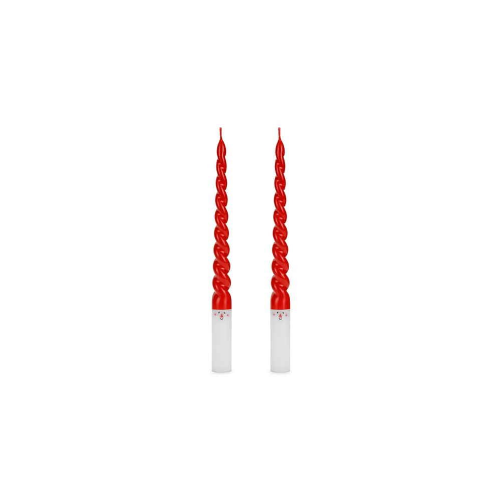 2 Bougies coniques Père Noël