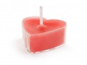 10 Bougies chauffe -plat - coeur - rouge