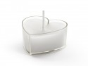 10 Bougies chauffe -plat - coeur - blanc